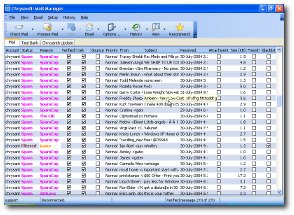 Main screen showing all identified junk emails
