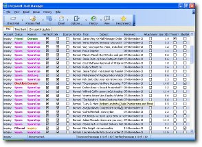 Junk emails identified by Chrysanth Mail Manager